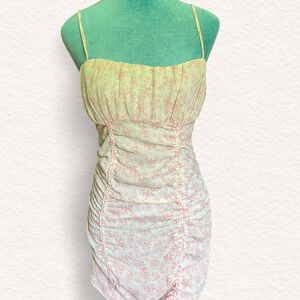 Princess Polly Cute Coquette Floral‎ Ruched Mini Dress size 2